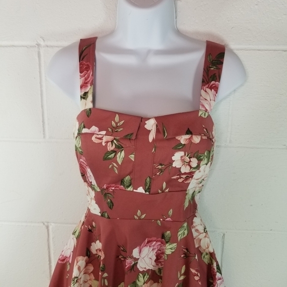 IXIA pink floral pinup swing rockabilly dress Retro Coquettw - Picture 10 of 11